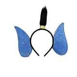 Juego de accesorios para disfraz de elefante, zorros, diadema con orejas de animales, calentador de piernas para niños y adultos, disfraz de cosplay de animales, Piercing de oreja azul, Talla única