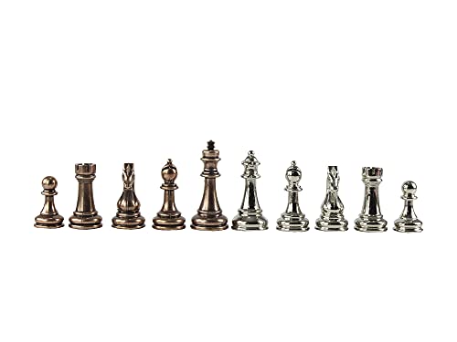 Antochia Crafts 14 Inches Personalized Chess Set - Boxed Custom Chess Board and Metal Chess Figures Set - Gift Idea