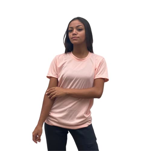 Camiseta Dry Fit Feminina 100% Poliéster Academia Corrida Cross Fit Ginástica (GG, Rosa)