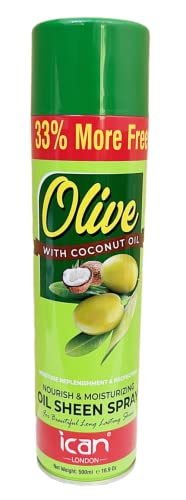 ican London Olive Oil Moisturizing Sheen Spray With Coconut Oil 500ml