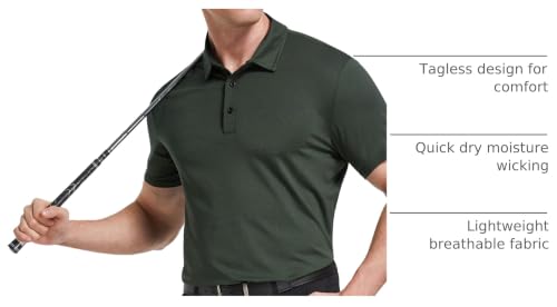 Image of TELALEO 4 /5 Pack Mens Polo Shirts Quick Dry Short Sleeve Golf T Shirt Performance Moisture Wicking Casual Workout