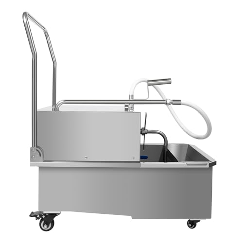 550W Mobile Fryer Filter, Oil Filter Cart Oil Filter, Portable Filtering Machine for Burger Shops & Fast Food Restaurants