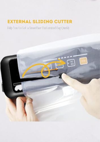 MEGAWISE 2025 Powerful Vacuum Sealer Machine | Compact Design | One-Touch Automatic | Seal in 10-20 Seconds | Dry, Moist, Wet, and Cold Modes | With 10 Vacuum Bags & Built-in Cutter