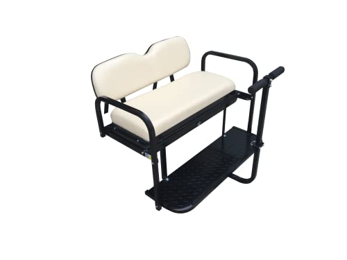 STEELENG Rear Flip seat kit for Club Car Golf Cart Precedent Model (Buff) w/t Grab Bar