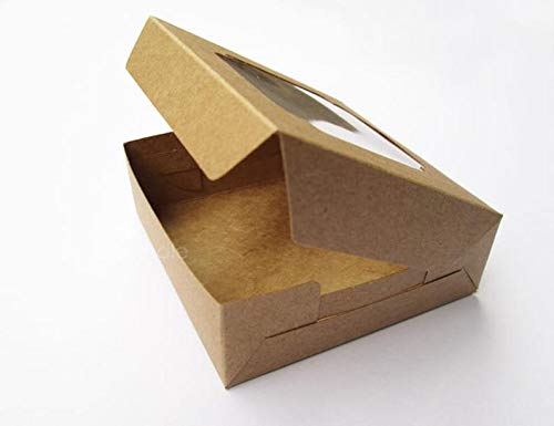 Image of Pack of 20 (Size,6X6X2),Brownie Box 4 Brownie Holder Brownies /Cakescicles /Popscicles /Cookies /Chocolates Foldable Gift Box for Birthdays or Baby Announcement (Pack of 10)