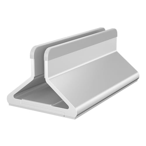 Support de rangement pour ordinateur portable base verticale alu argent