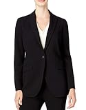 Anne Klein Women's Long 1 Button Jacket, Black, 4