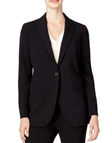 Anne Klein Women's Long 1 Button Jacket, Black, 4 #TOP1