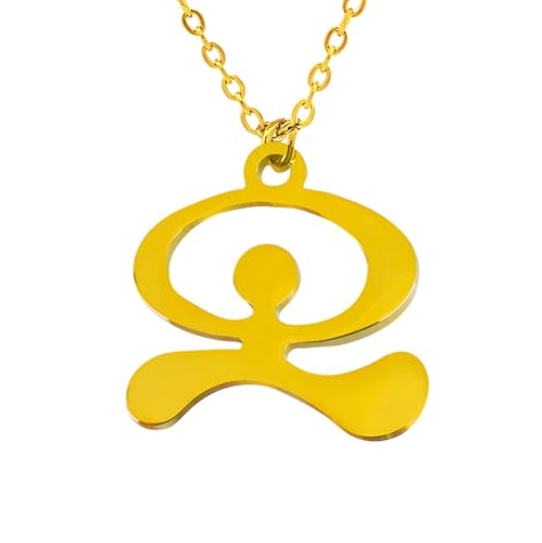 Only faith Collar Indalo Acero Inoxidable colgantes amuletos de Almería. Talismán protección, Geometría sagrada, Metatrón San indalecio (Indalo Dorado)