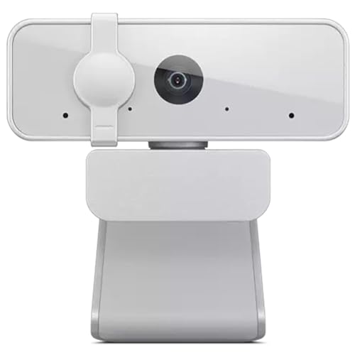 Image of LEN0V0 300 FHD Webcam 1080P with Stereo Dual Microphones, 95 Ultra-Wide Lens, 4X Digital Zoom, 360 Rotation, USB Connectivity, Flexible Mount, Cloud Grey