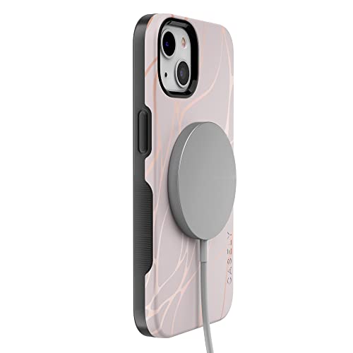 Casely Iphone 13 Case | Compatible With Magsafe | Pink And Gold Metallic Waves Case #TOP6