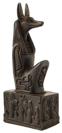 Discoveries Egyptian Imports Anubis Kneeling Statue Black - 5" - Made in Egypt