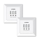 Dimensiones (alto x ancho x profundidad): 80 mm x 80 mm x 43 mm. Dimensiones sin marco exterior: 53 mm x 53 mm. Recomendado: instalado por un técnico.