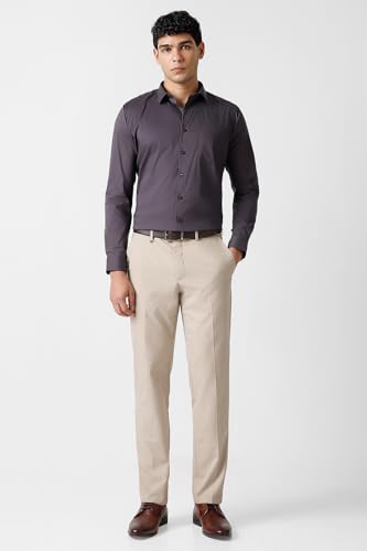 Image of Van Heusen Formal Slim Fit Shirt for Men | Solid | High Stretch Cotton Lycra | Full Sleeves | Ease of Movement