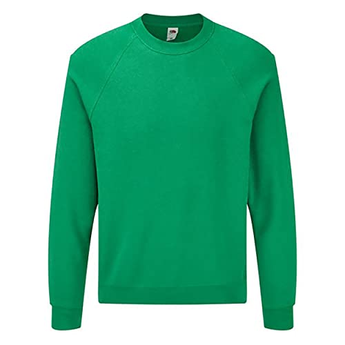 Image of Fruit of the Loom Adults Unisex Classic Raglan Sweatshirt (XXL) (Heather Green)