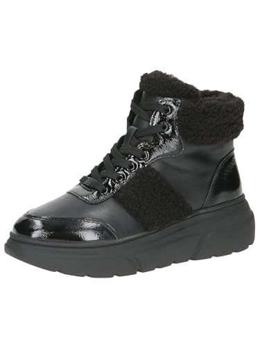 CAPRICE Damen Sneaker hoch mit Fütterung mit Schnürsenkeln Bequem, Schwarz (Black Comb), 41 EU