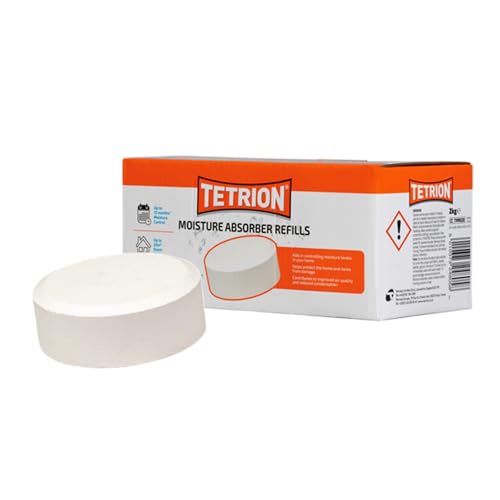 Tetrion Absorbeur d'humidité Recharge 4 Comprimés, Jusqu'à 12 Mois de Contrôle d'Humidité et Qualité de l'Air Améliorée