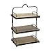 Gourmet Basics by Mikasa 5217144 Sierra Adjustable Metal Buffet Stand with Removable Acacia Serving Trays, Antique Black