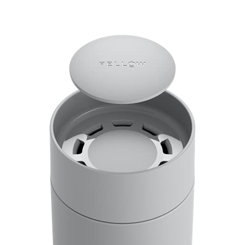 Image of Fellow Carter Move Mug with 360º Sip Lid - Open Top Coffee To-Go Tumbler with Ceramic Interior, Vacuum-Insulated Stainless Steel, Matte Grey, 16 oz Cup