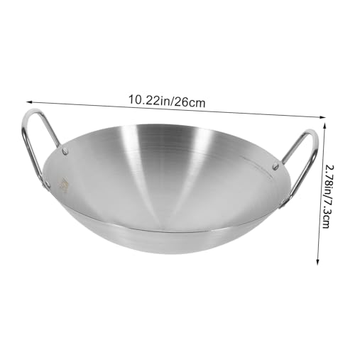 Wok acero inoxidable fondo redondo con dos asas miniatura 2