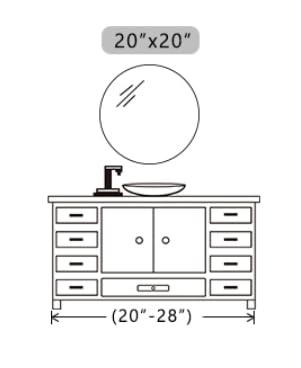 Image of The Arts Box Round Decorative Wall Mirror | Metal Finish Frame with Timeless Design for Bathroom, Living Room, Bedroom, Vanity Mirror (Black 20 Inch)