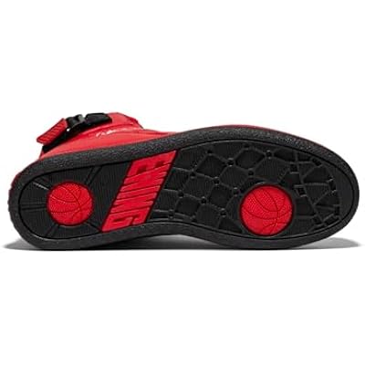 Ewing Men's 33 HI x Orion Rebound Basketball Shoes | Retro 1990 Design Ankle Strap Hybrid Athletic Team Sports Shoes, Red/Black/White, 10