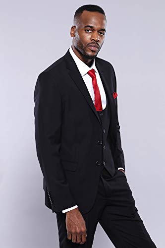 Costume noir slim fit 3 pièces pour un mariage chic ou une soirée - 3