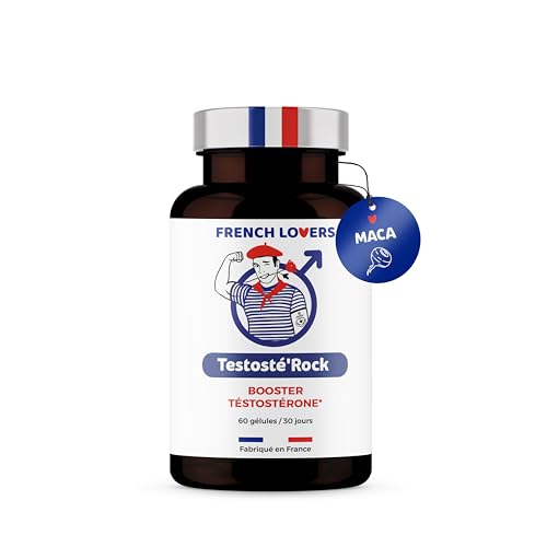 Testosté'Rock Booster Performance Homme | Soutien Taux de Testostérone & Musculation | Énergie, Vigueur & Vitalité | Maca, Zinc, Tribulus & Ashwagandha | 60 Gélules Fabriqué en France