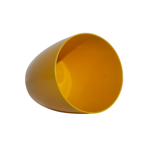 Image of Harshdeep Flower Pots for Living Room - Valencia - Indoor Outdoor Home Garden Decorative Round Plastic Plant Container 8 Inch Set of 4 (Yellow)