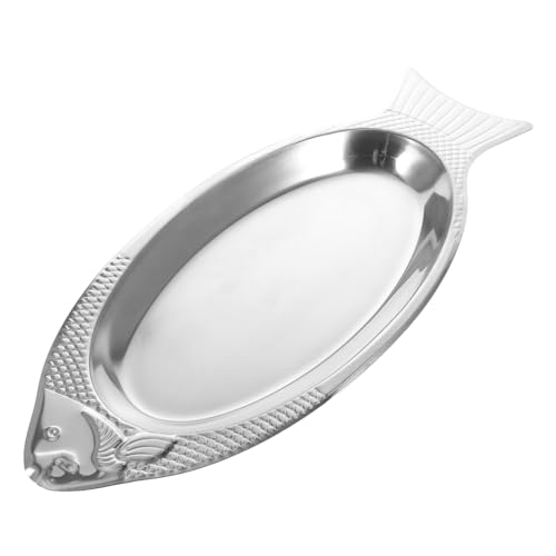iplusmile Plato De Pescado De Acero Inoxidable Diseño Magnético, 39 Cm, Resistente y Apto Para Vapor, Adecuado Para Uso Doméstico y Restauración, Bandeja Funcional Para Cocinar y Servir