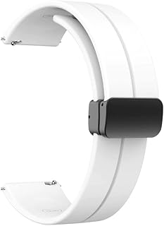 TECHONTO 22MM Silicone Strap with Folding Magnetic Lock Compatible with Samsung Galaxy Watch 3 45mm/ Galaxy Watch 46mm/Gear S3 Classic/Frontier Compatible All 22MM Watches(Only Strap)