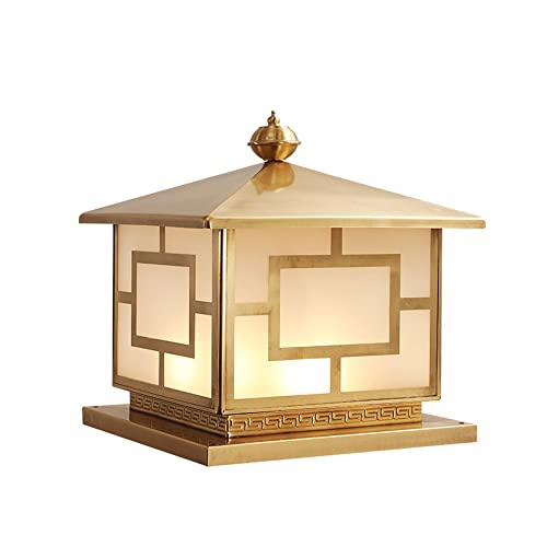 Lampe de pelouse en cuivre moderne LED 60W E27 étanche pilier haut de gamme pour extérieur