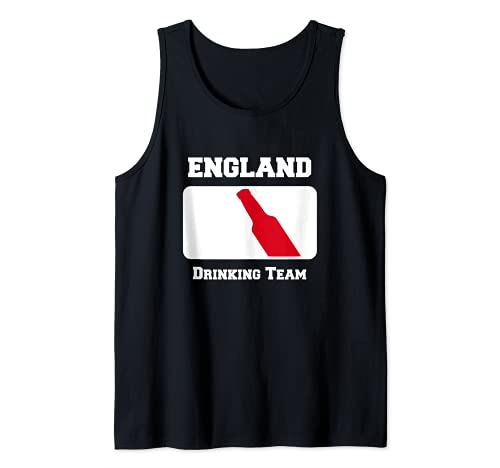 England Drinking Team Beer Bottle w/ English Flag Colors Tank Top