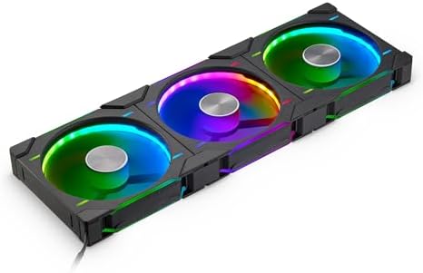Phanteks D30-140 DRGB PWMファン 3パック プレミアムD-RGBパフォーマンスファン ARGB/DRGB照明 デイジーチェーンファンリンクシステム 3個パック (ブラック)