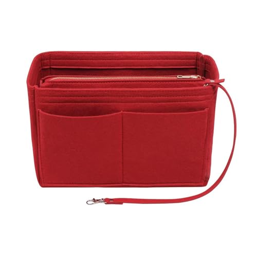 lumanothy Taschen Organizer Shopper, Handtaschen Organizer mit Multi-Pocket, Filz Tascheneinsatz für Tote Bags, Mommy bag, Einkaufstasche, Shopper, Rot, XL
