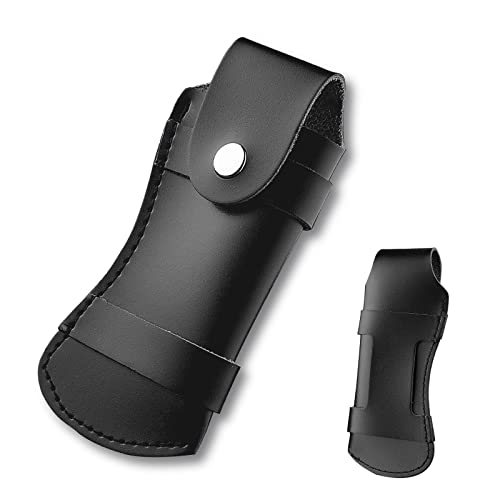 Omesio Messertasche PU Leder für Gürtel Taschenmesser Etui Klappmesser Scheide ohne Messer Quer Gürteltasche für 14cm 13cm 12cm Messer Cover