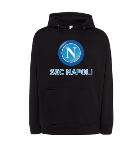 Cordino cappuccio in tinta Felpa Uomo Bambino Napoli Logo Sport Calcio Calcetto Allenamento Tempo Libero Relax Felpe Squadra Tifoso Passione Tracksuit