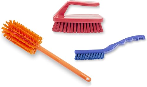 Image of SPARTA Detail Brush Grout Brush, Crevice Brush with Hanging Hole for Bathroom, Kitchens, Countertop, Plastic, 9 Inches, Blue, (Pack of 6)