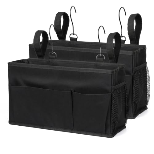 Valleycomfy Bedside Caddy with Pockets Hook for Bunk Bed, Shelf, Sofa