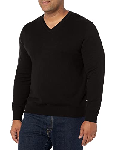 Nautica Men's Classic Fit Soft Lightweight Jersey V-Neck Sweater, Grey Heather, Large - image 1