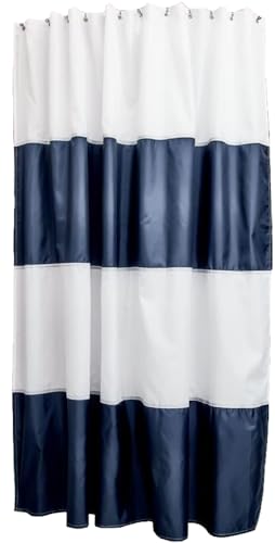 iDesign Zeno Striped Fabric Shower Curtain for Master, Guest, Kids', College Dorm Bathroom, 72