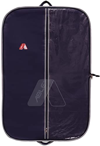 ABLE Garment Cover, Suit, Coat, Blazer And Uniform Cover And Cloths Bags, 100% Virgin Navy Blue Non-Woven Fabric With Grey Pipeen Edge (Medium Size 40x24 Inch) Pack of 5+1