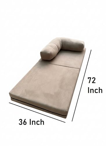 Image of Premium Boucle Fabric Sofa Cum Bed | Foldable Floor Sofa with Backrest | Convertible Single Bed | Space-Saving Furniture for Living Room & Bedroom