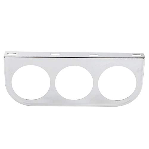 Gauge Holder, 52mm/2in 3-Hole Triple Instrument Panel Shell Gauge Mounting Bracket Car Dashboard Meter Iron Holder(Silver)
