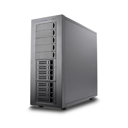 Image of Rosewill Thor NAS Pro - Full Tower Workstation Case | Server Chassis | Supports up to 8 x 3.5 Hot-Swap 3.5 inch /2.5 inch SATA /SAS and 2 x 2.5 SSD | E-ATX Compatible | 1 x 140mm PWM Fan | USB 3.2 Type-C | AI