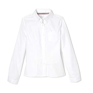 French Toast Camisa Oxford de manga larga ajustada a las arrugas para niña