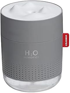 CUQOO 500ml ULtrasonic Cool Mist Humidifiers with Night Light in Grey  Smart Control Air Humidifier | Quiet Desktop Humidifier Waterless & Auto Shut-Off for Home Baby Room Plants Office