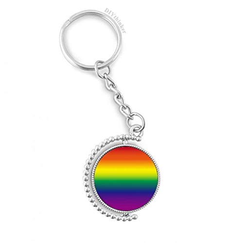Llavero con anillo giratorio LGBT y diseño de gradiente arcoíris Pilgrim