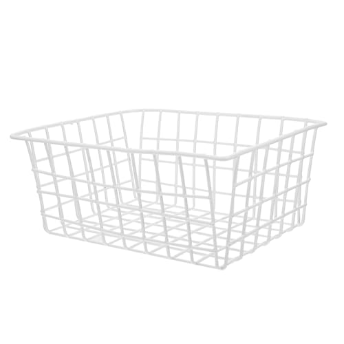 Veemoon Cesta Organizadora para Congelador y Nevera Cesta de Alambre Blanco Contenedor Apilable para Frutas Verduras y Snacks Organizador Práctico para Cocina y Despensa
