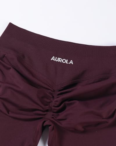 Image of AUROLA Influence Workout Shorts for Women,2.5 3.5 4.5 5.5 6.5 No Roll Up Squat Proof Scrunch Seamless Compression Gym Short